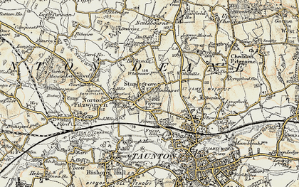Old map of Staplegrove in 1898-1900