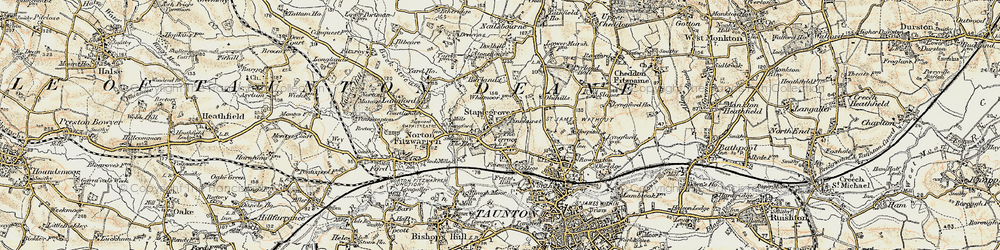 Old map of Staplegrove in 1898-1900