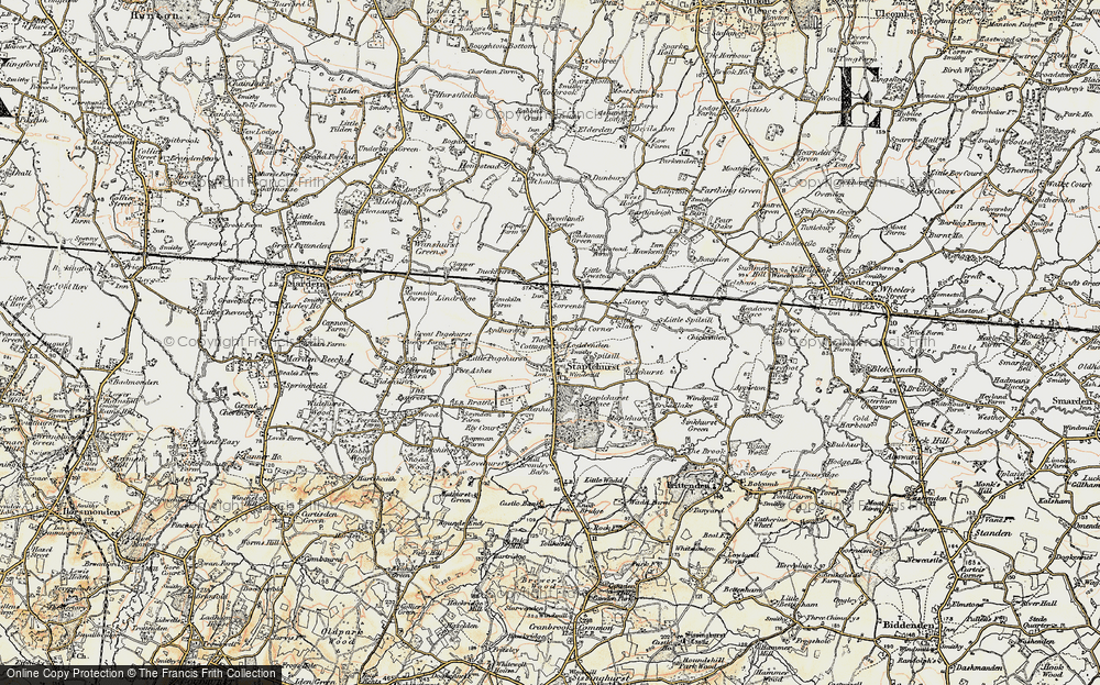 Old Map of Staplehurst, 1897-1898 in 1897-1898