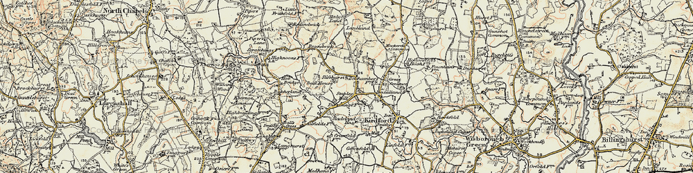 Old map of Staples Hill in 1897-1900