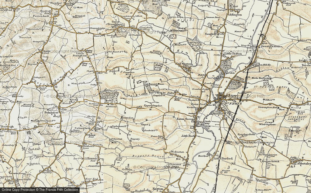 Old Map of Historic Map covering Duloe Brook in 1898-1901