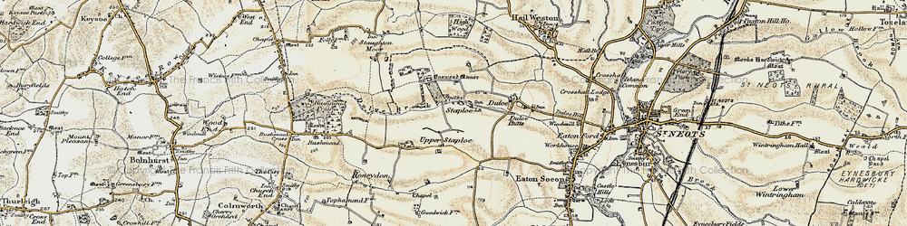 Old map of Duloe Brook in 1898-1901