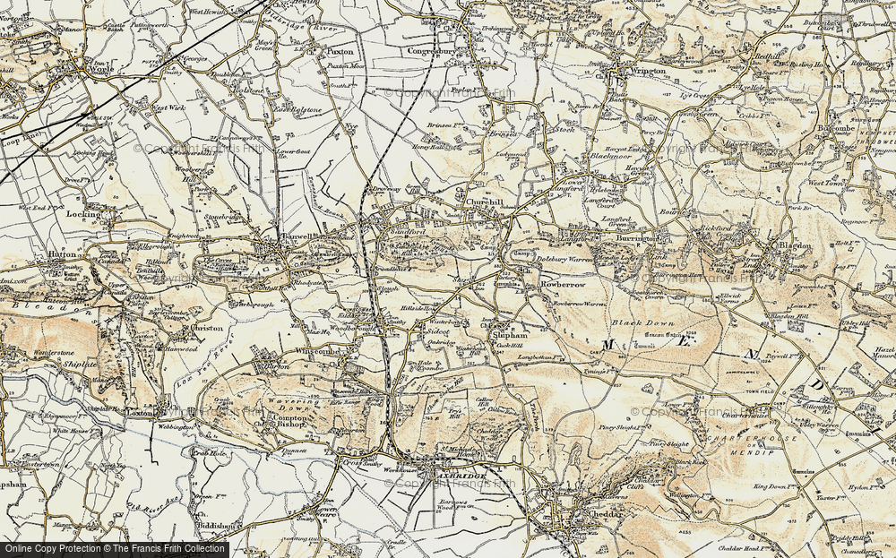 Old Map of Historic Map covering Wimblestone in 1899-1900