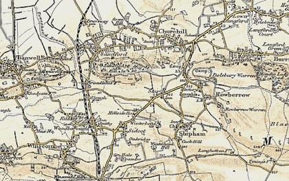Old map of Wimblestone in 1899-1900