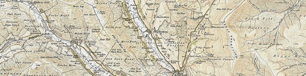 Old map of Starbotton in 1903-1904