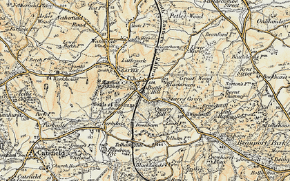 Old map of Starr's Green in 1898