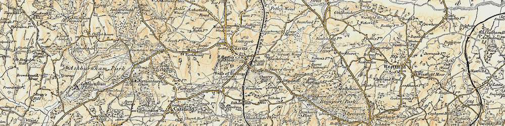 Old map of Starr's Green in 1898