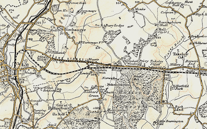 Old map of Birchanger Green Services in 1898-1899