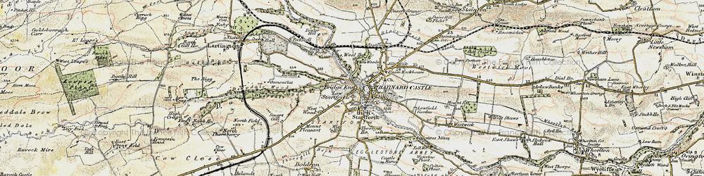 Old map of Startforth in 1903-1904