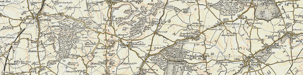 Old map of Starveall in 1898-1899