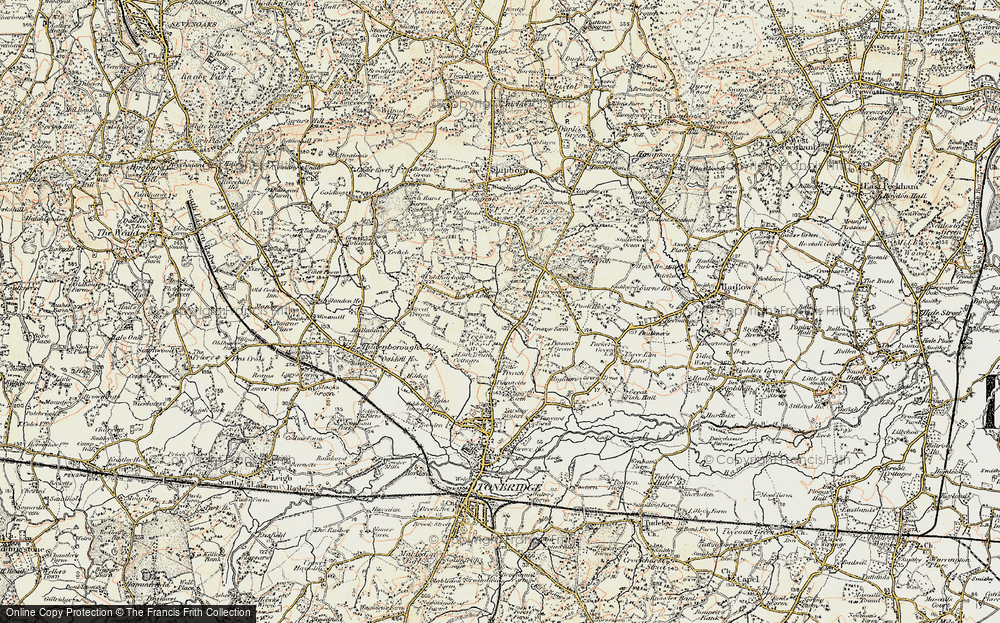 Old Map of Historic Map covering Yews, The in 1897-1898