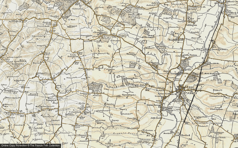 Old Map of Staughton Moor, 1898-1901 in 1898-1901