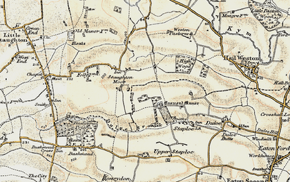 Old map of Staughton Moor in 1898-1901