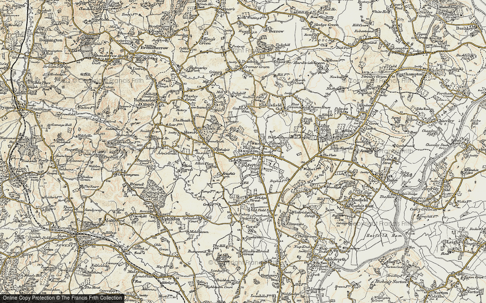 Old Map of Historic Map covering Staunton Court in 1899-1900