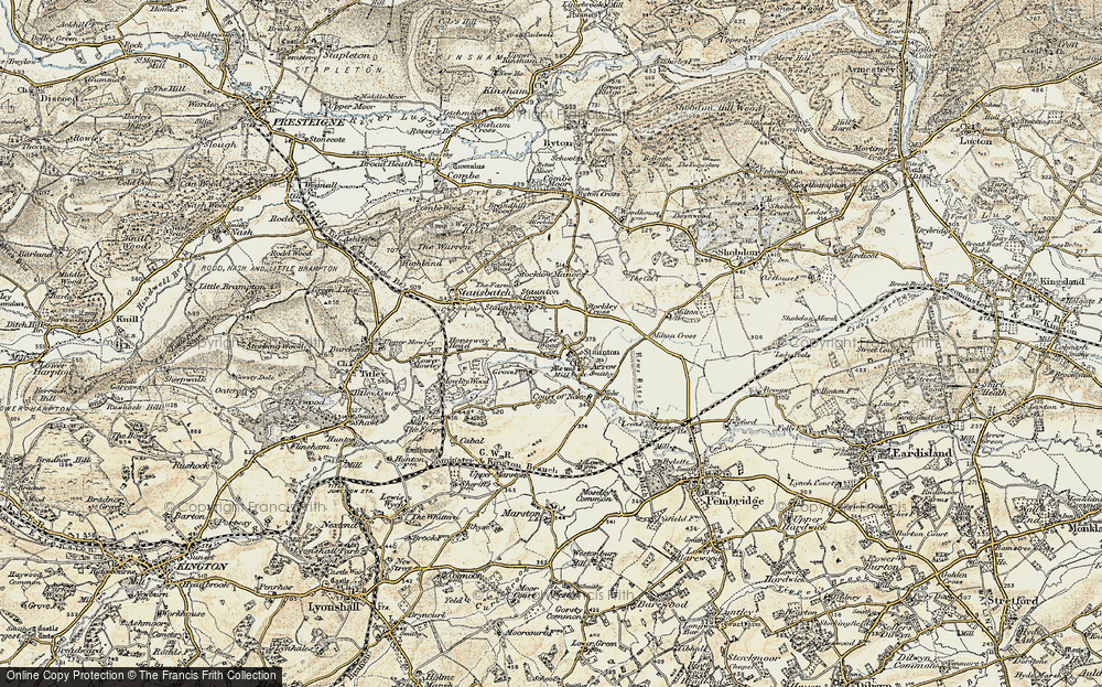 Old Map of Staunton on Arrow, 1900-1903 in 1900-1903