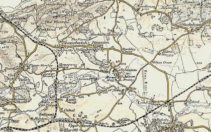 Old map of Staunton on Arrow in 1900-1903