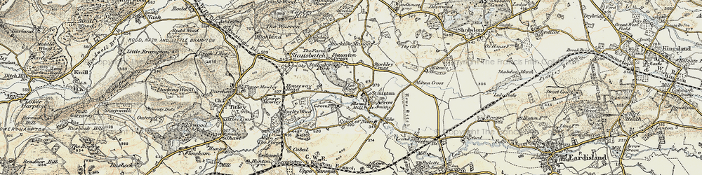 Old map of Staunton on Arrow in 1900-1903