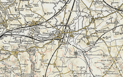 Old map of Staveley in 1902-1903