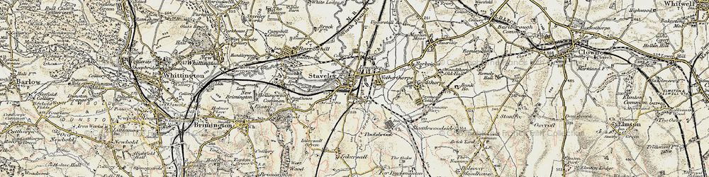 Old map of Staveley in 1902-1903
