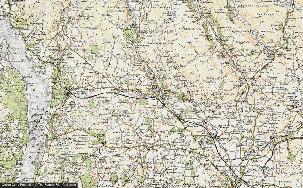 Old Map of Historic Map covering Brunt Knott in 1903-1904