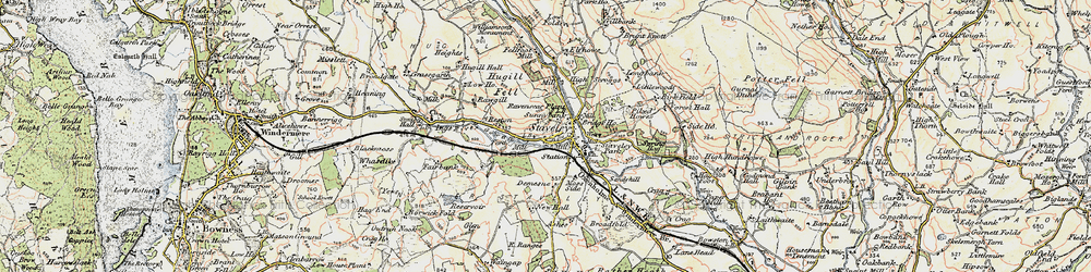 Old map of Brunt Knott in 1903-1904