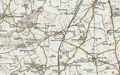 Old map of Staveley in 1903-1904