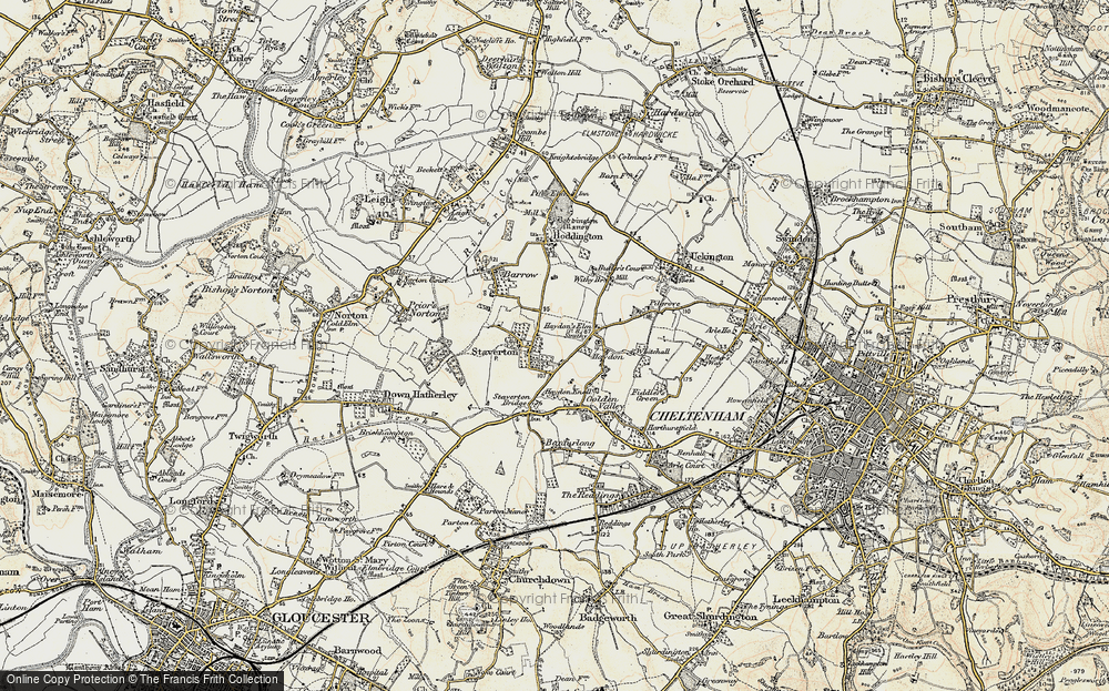Old Map of Staverton, 1898-1900 in 1898-1900