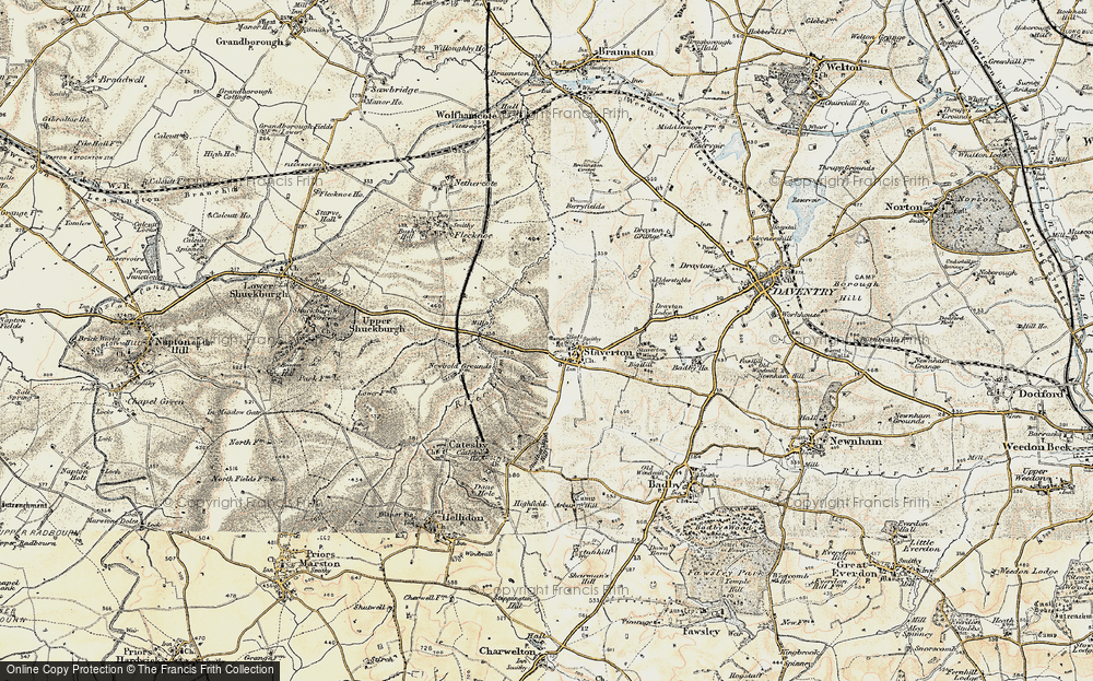 Old Map of Staverton, 1898-1901 in 1898-1901