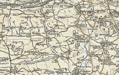Old map of Stawley in 1898-1900