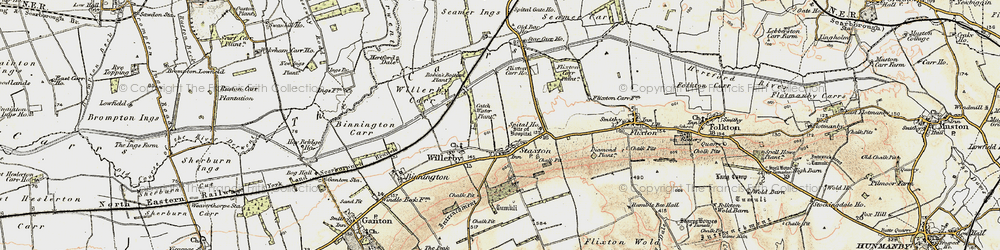 Old map of Staxton in 1903-1904