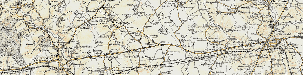 Old map of Stebbing Green in 1898-1899