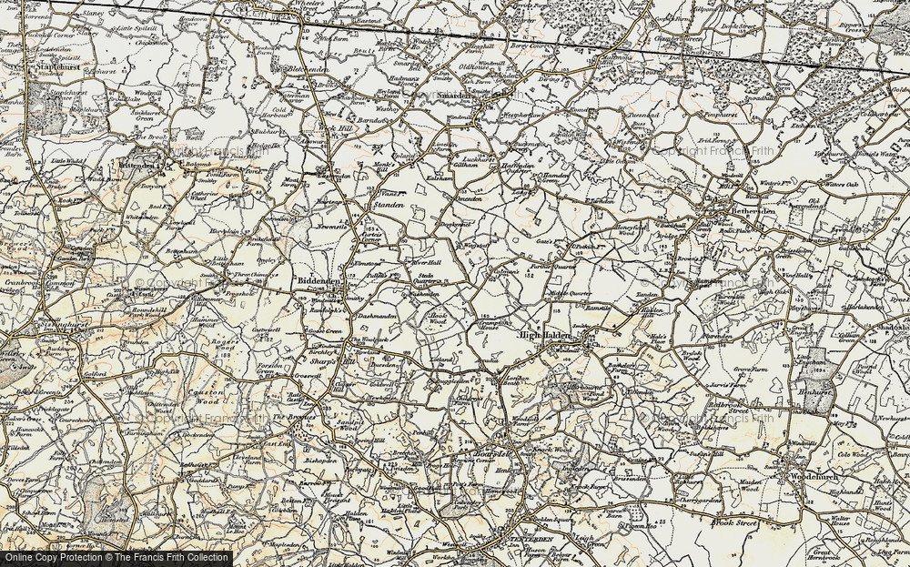 Old Map of Historic Map covering Washenden Manor in 1897-1898