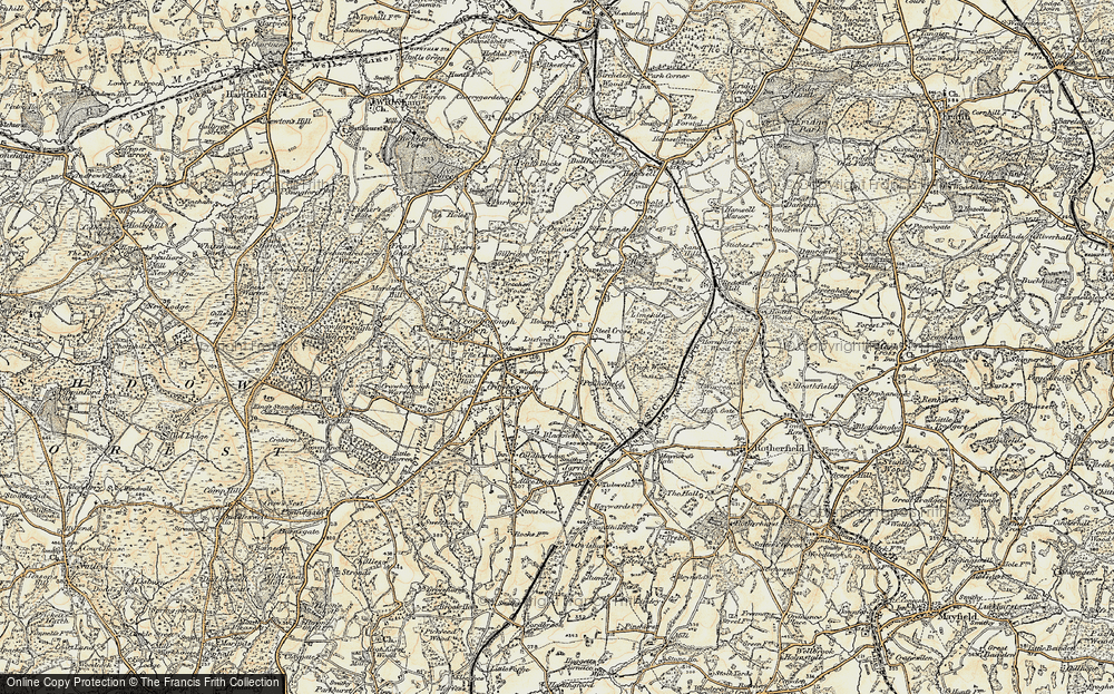 Old Map of Steel Cross, 1898 in 1898