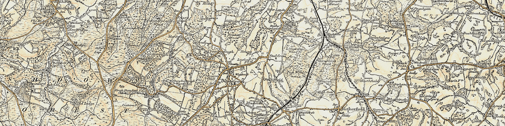 Old map of Steel Cross in 1898