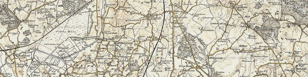 Old map of Lighteach Coppice in 1902