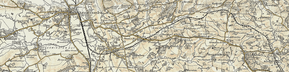 Old map of Steen's Bridge in 1899-1902