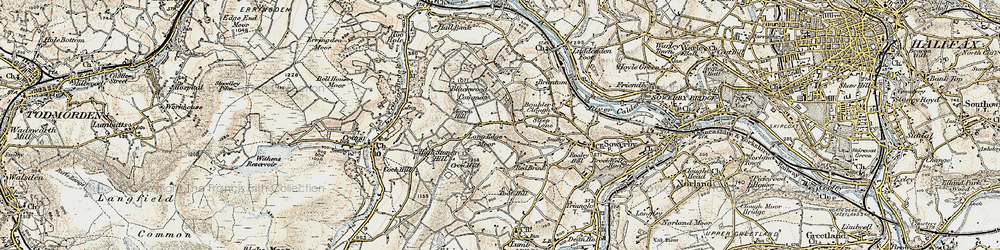 Old map of Aaron Hill in 1903
