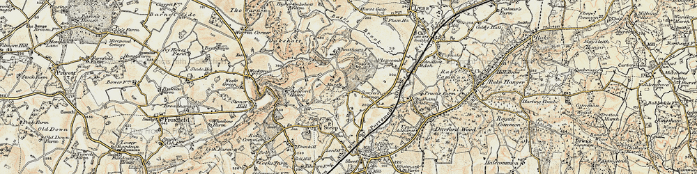 Old map of Steep Marsh in 1897-1900