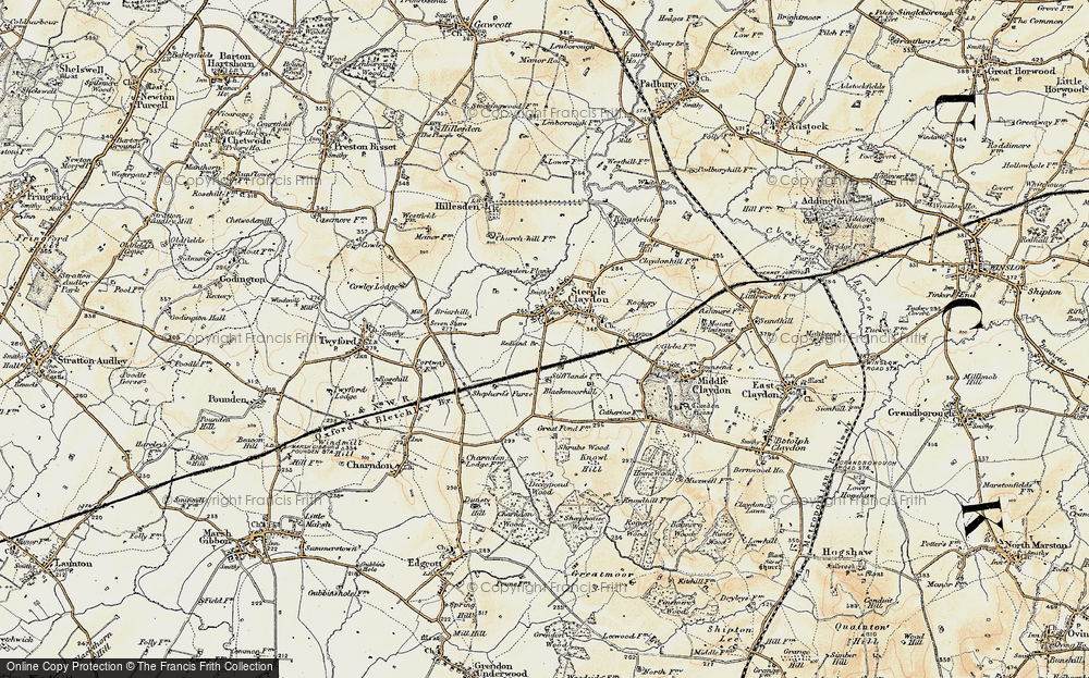 Old Map of Steeple Claydon, 1898 in 1898