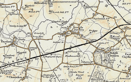 Old map of Steeple Claydon in 1898