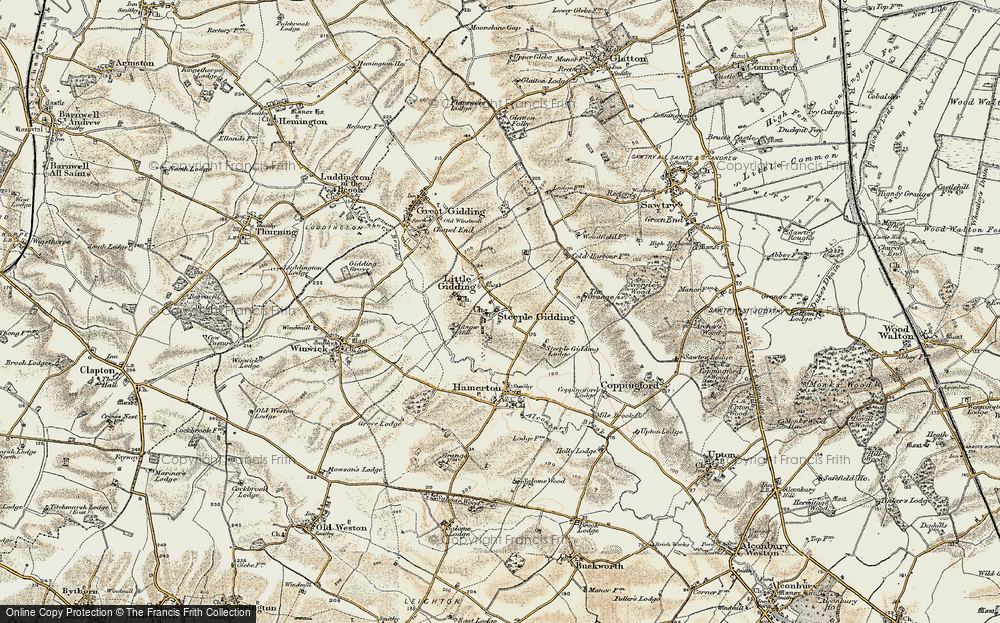 Old Map of Steeple Gidding, 1901 in 1901