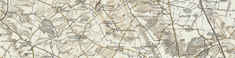 Old map of Steeple Gidding in 1901