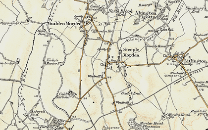Old map of Steeple Morden in 1898-1901