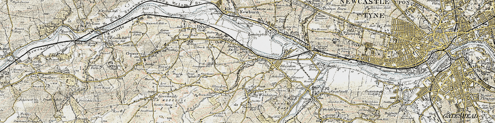 Old map of Stella in 1901-1904