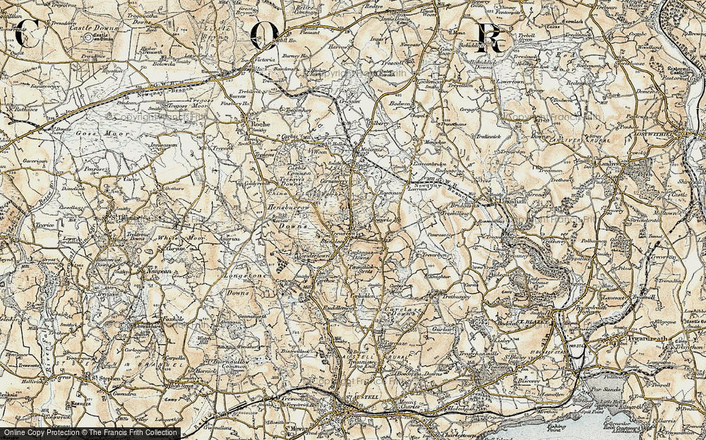 Old Map of Stenalees, 1900 in 1900