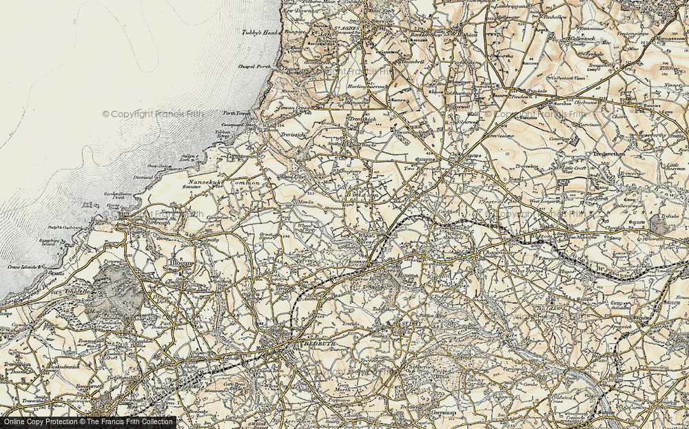 Old Map of Stencoose, 1900 in 1900