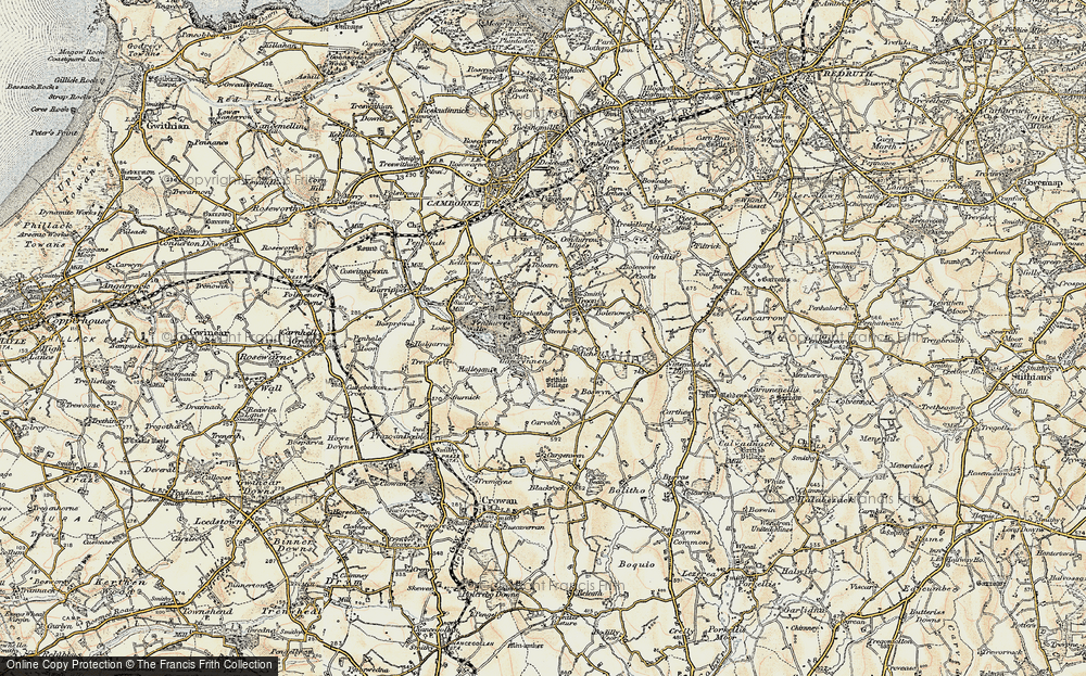 Old Map of Stennack, 1900 in 1900