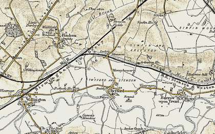 Old map of Stenson in 1902-1903