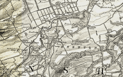 Old map of Woodend in 1901-1906