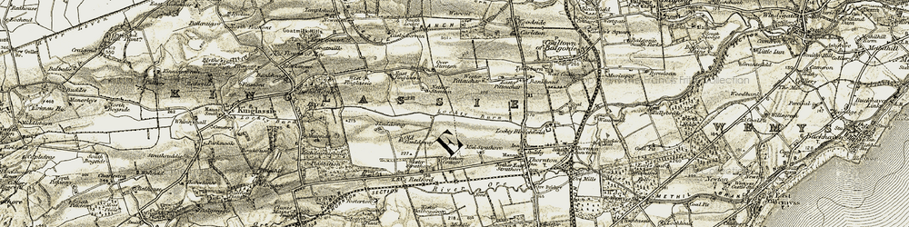 Old map of Stenton in 1903-1908